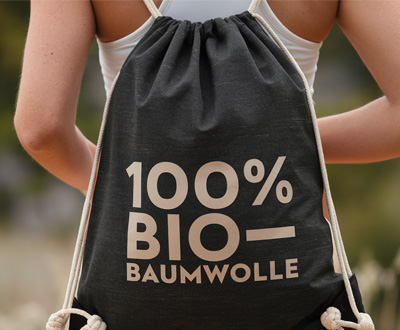 Turnbeutel aus 100% Bio-Baumwolle bedrucken